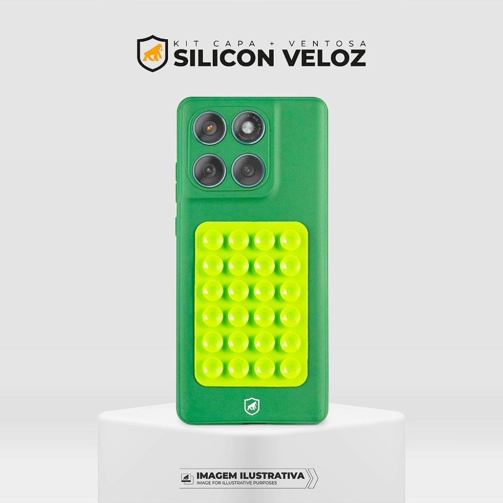 Kit Capa Silicon Veloz para Samsung Galaxy A05 +  Ventosa - Verde - Gshield - 5