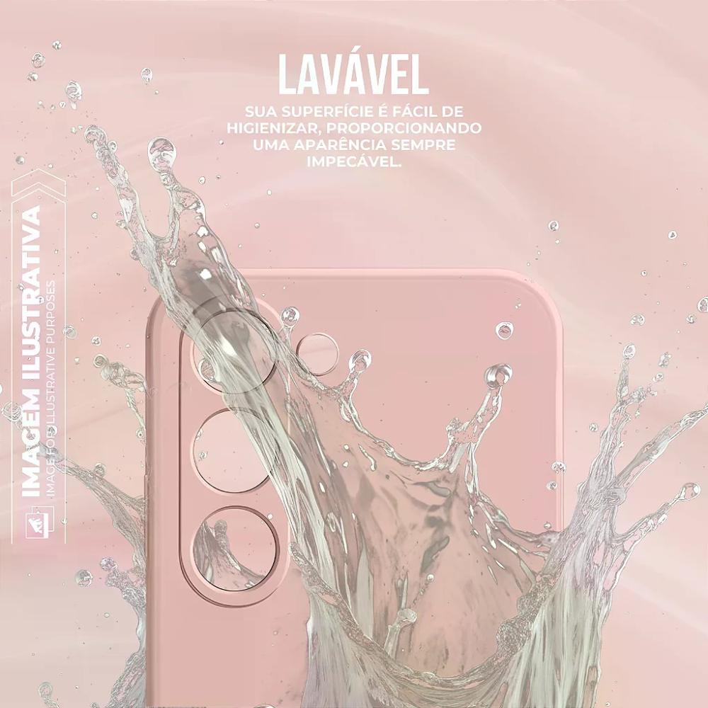 Kit Capa Silicon Veloz para Samsung Galaxy A14 + Cordão Rosa - 7