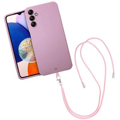 Kit Capa Silicon Veloz para Samsung Galaxy A14 + Cordão Rosa