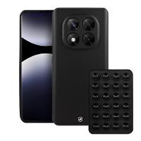 Kit Capa Silicon Veloz para  Xiaomi Redmi Note 14 Pro 5G +  Ventosa - Preta - Gshield - 1