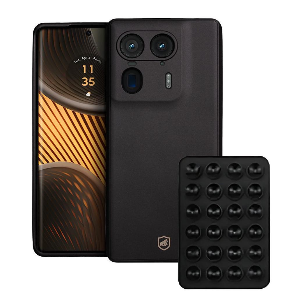 Kit Capa Silicon Veloz para Moto Edge 50 Ultra Ventosa Preta - 1