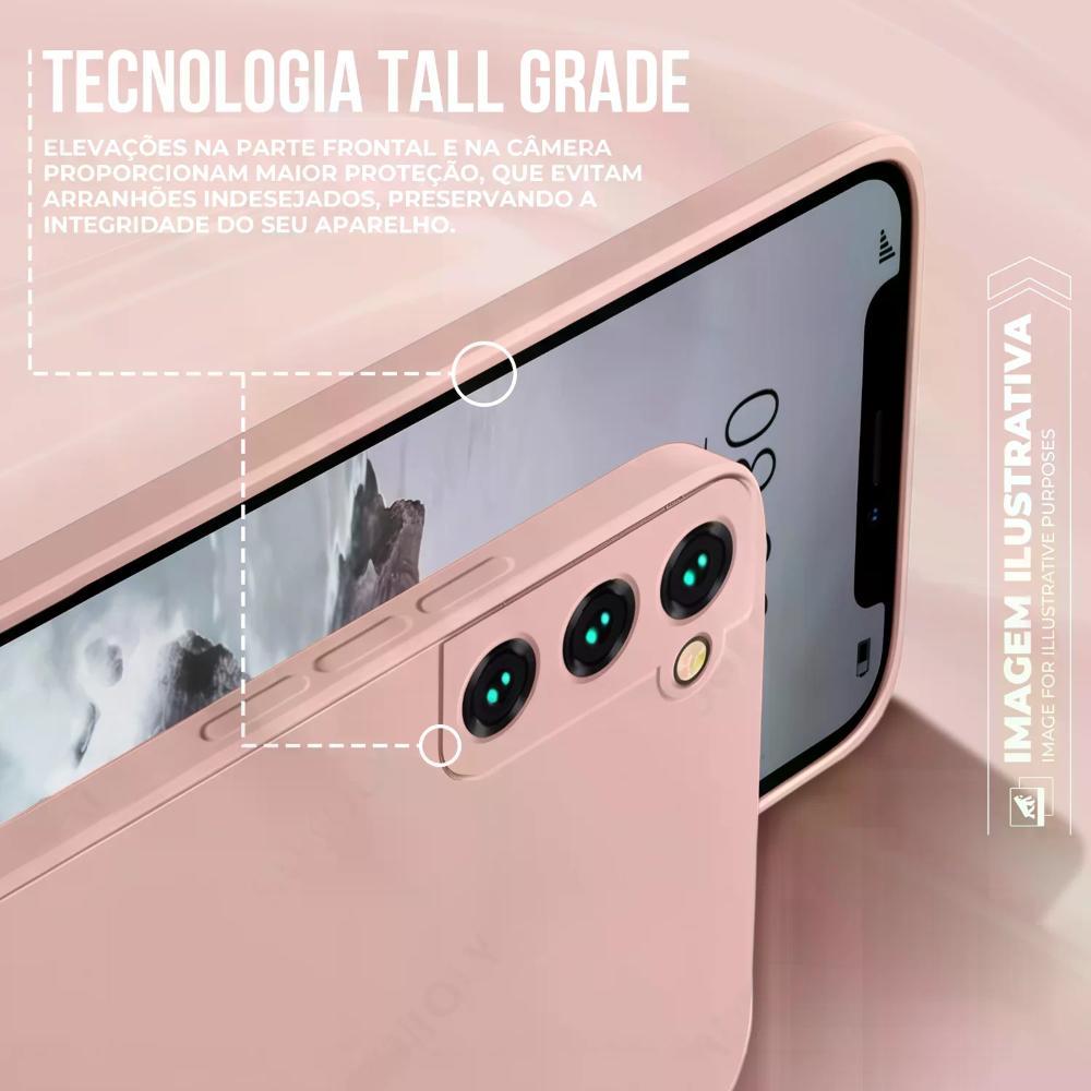 Kit Capa Silicon Veloz para Moto Edge 50 Pro +  Cordão Rosa - 5