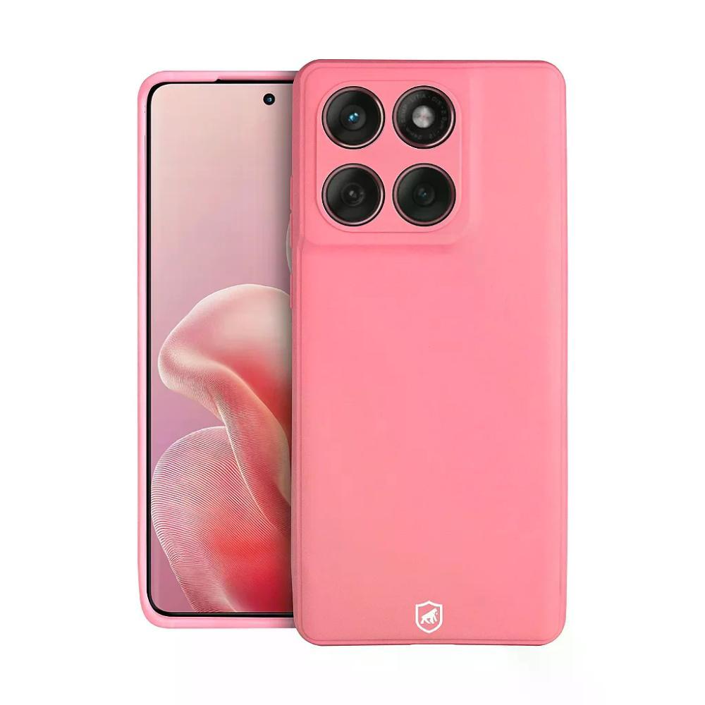 Kit Capa Silicon Veloz para Moto Edge 60 + Cordão Rosa - 3