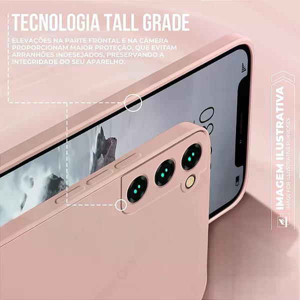 Kit Capa Silicon Veloz para Moto Edge 60 + Cordão Rosa - 5