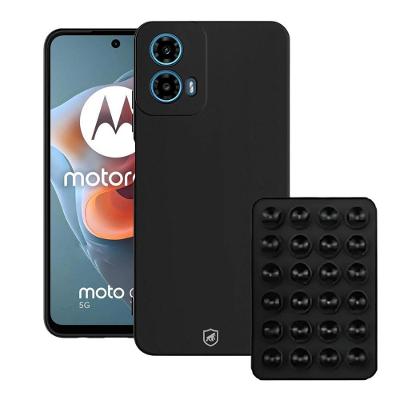 Kit Capa Silicon Veloz para  Motorola Moto G34 +  Ventosa - Preta - Gshield