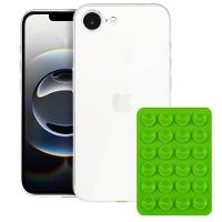 Kit Capa case capinha Crystal Slim para Iphone 16E +Ventosa VERDE Gshield - 1