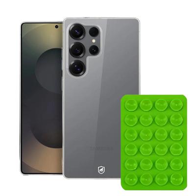 Kit Capa case capinha Crystal Slim para Samsung Galaxy S25 Ultra +  Ventosa - VERDE - Gshield