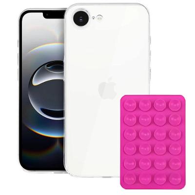 Kit Capa case capinha Crystal Slim para Iphone 16E + Ventosa ROSA Gshield