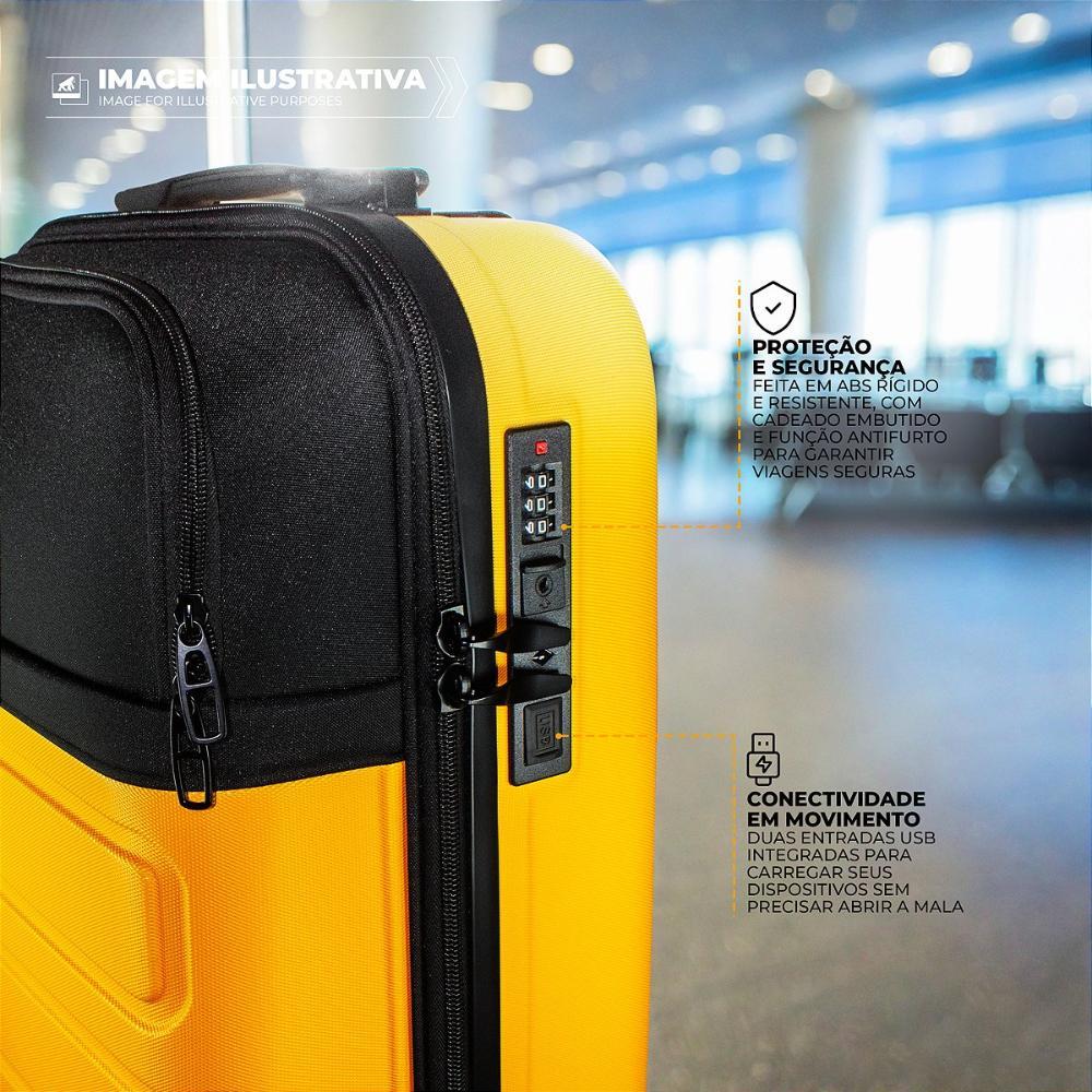 Mala de Viagem Armor com Rodas 360° - Pequena - Amarela - Gshield - 2