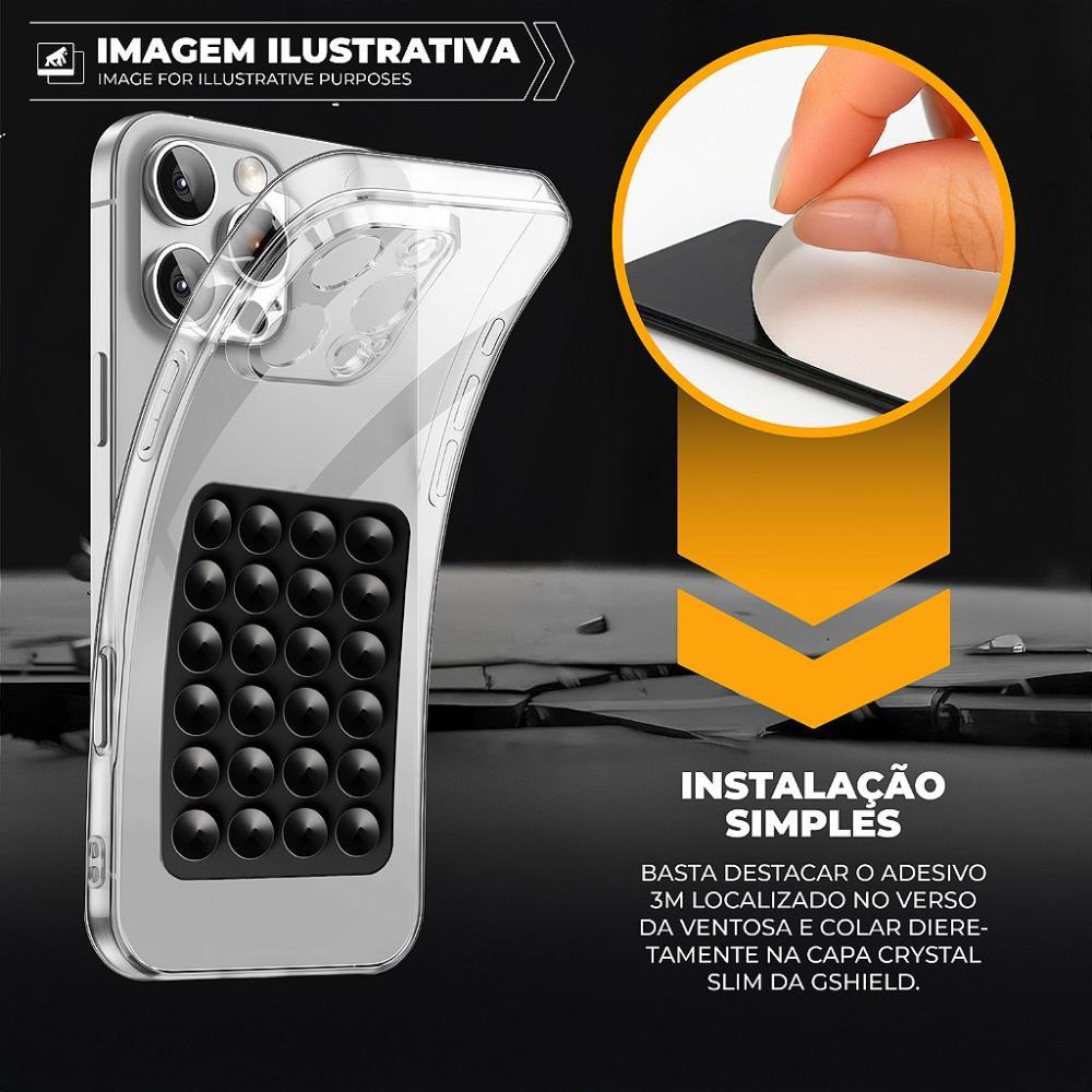 Kit capinha Crystal Slim para Galaxy S25 Ultra Ventosa Preta - 5