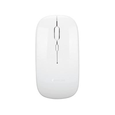 Mouse Sem Fio Recarregável Wireless Bluetooth LED RGB - Branco - Verde