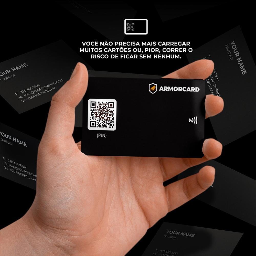 Kit com 5 - Cartão de Visita Digital - ArmorCard - Gshield - Compartilhe seus contatos por NFC ou Qrcode - 4