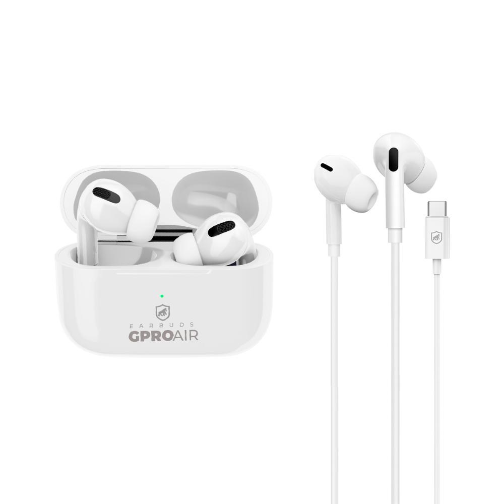 Fone de ouvido bluetooth GPro Air - Com Pop-up Connection + Fone de Ouvido Tipo C Dual Air - Gshield - 1