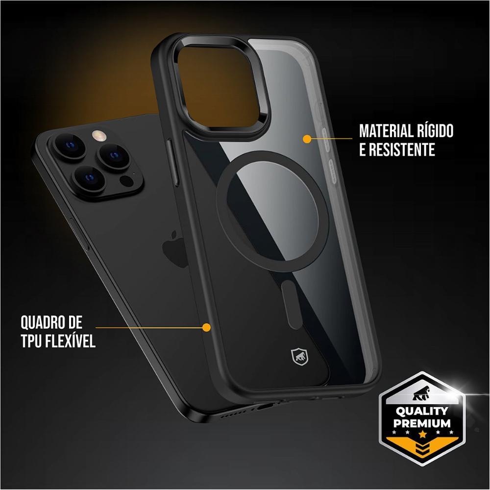 Capa case capinha MagSafe para iPhone 16 Pro Max - Preta - Gshield - 6