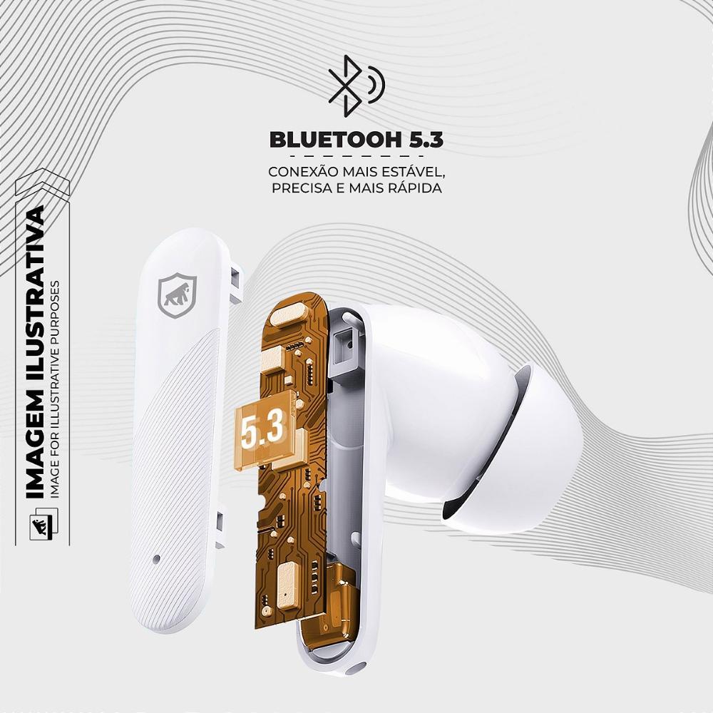 Earbuds - Fone de ouvido Bluetooth - Symetric + Fone de Ouvido Tipo C Dual Air - Gshield - 4