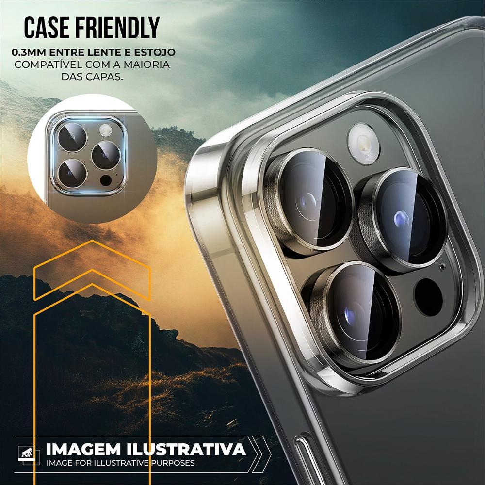Protetor de Lente para iPhone 16 Pro - Survivor - Transparente com molde aplicador - Frame para câmera - Gshield - 4