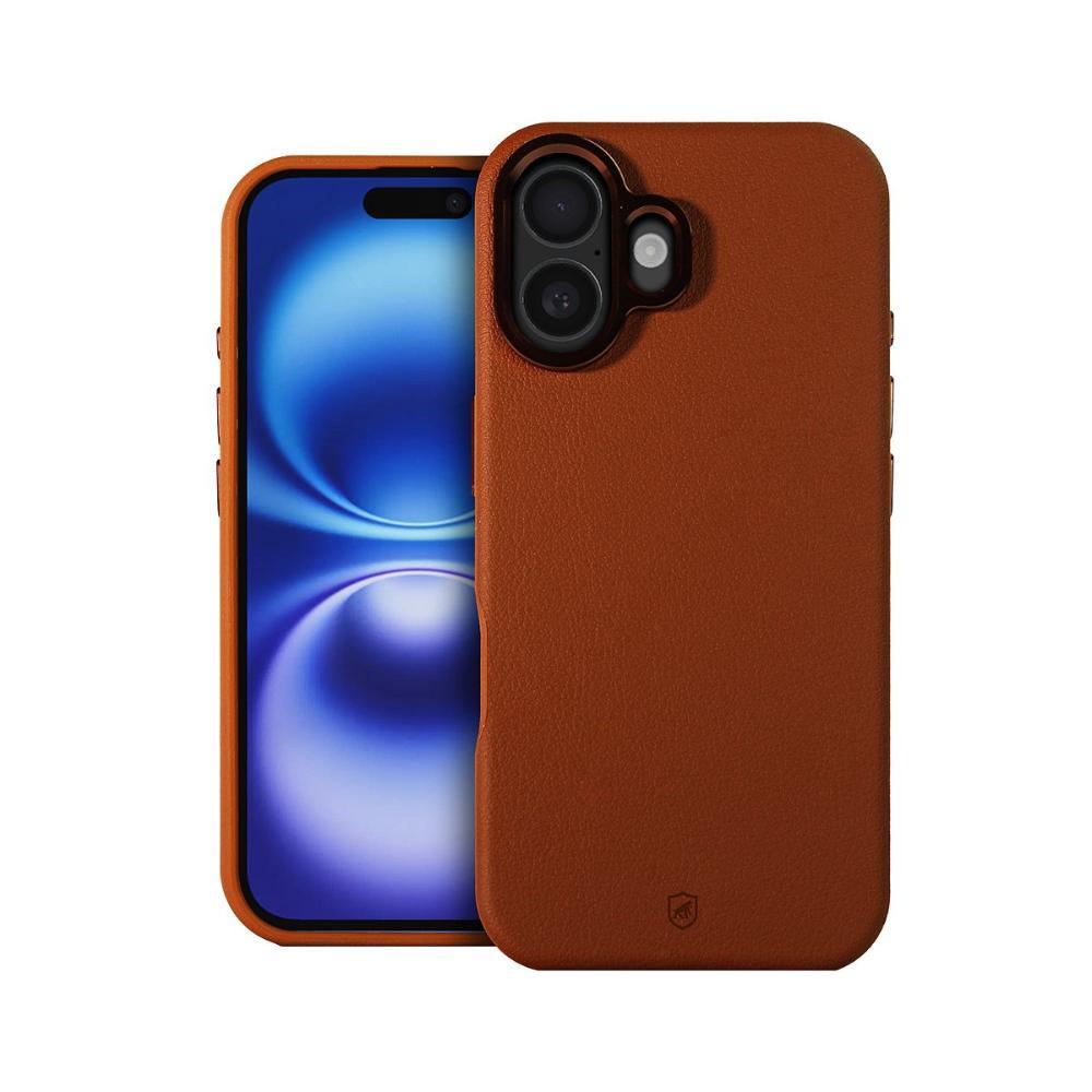 Capa case capinha para iPhone 16 - Couro Dual Magsafe - Marrom - Gshield - 1