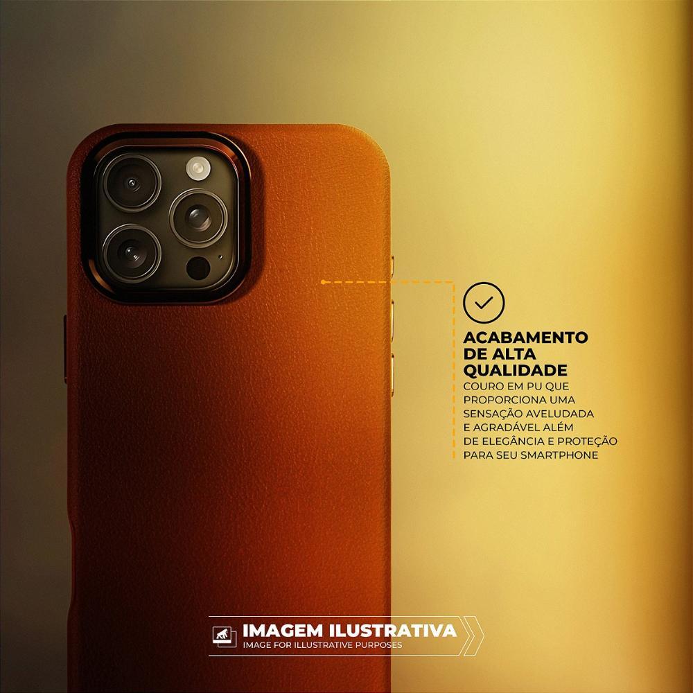 Capa case capinha para iPhone 16 - Couro Dual Magsafe - Marrom - Gshield - 5