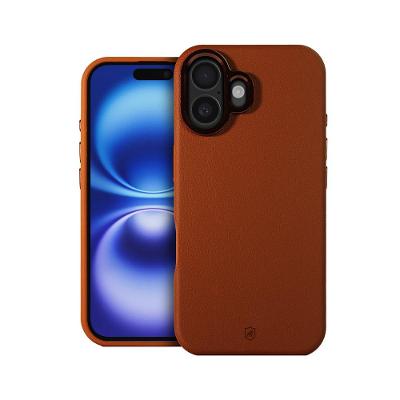 Capa case capinha para iPhone 16 - Couro Dual Magsafe - Marrom - Gshield