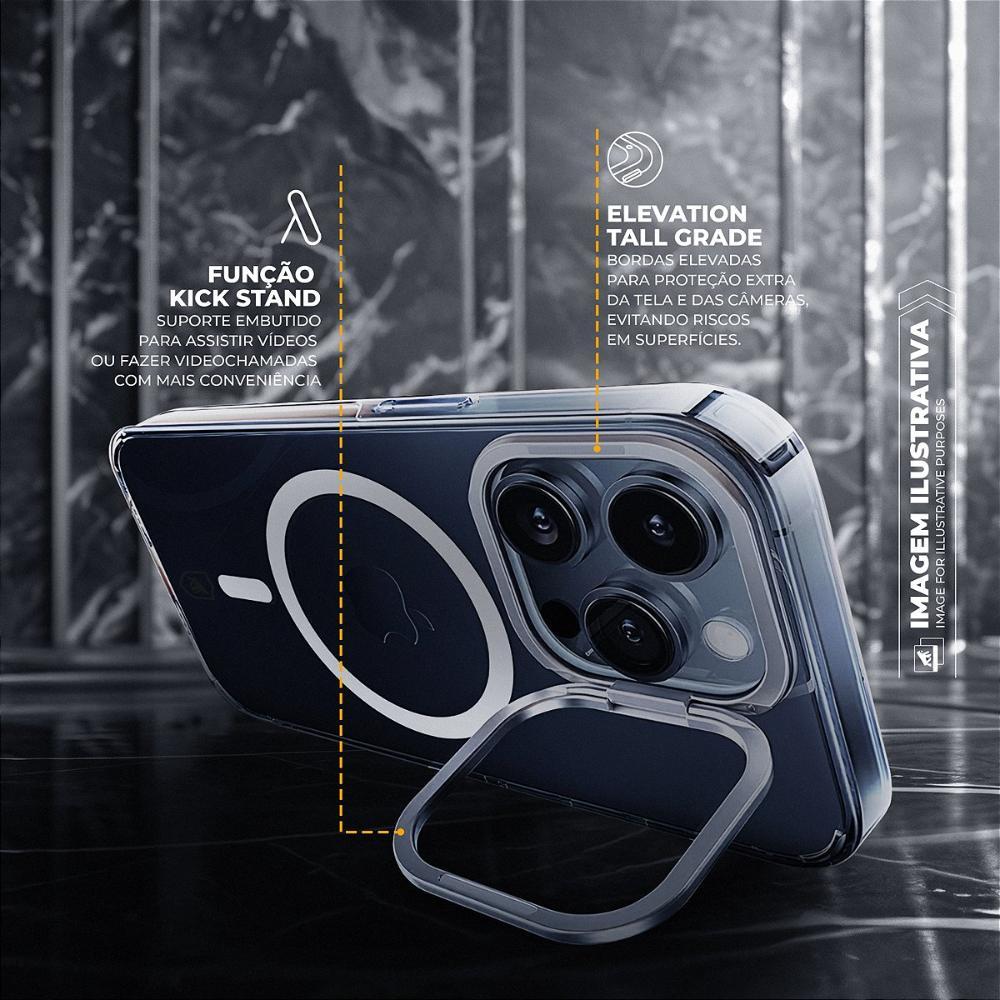 Capa case capinha para iPhone 16 Plus - MagSafe Crystal Armor Stand - NÃO AMARELA - Gshield - 3