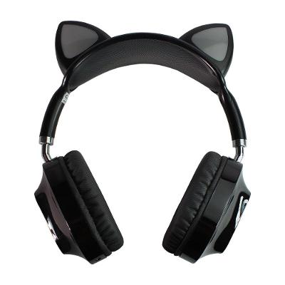 Fone Headset Bluetooth Cat Ear - Extra Bass - Preto - Verde