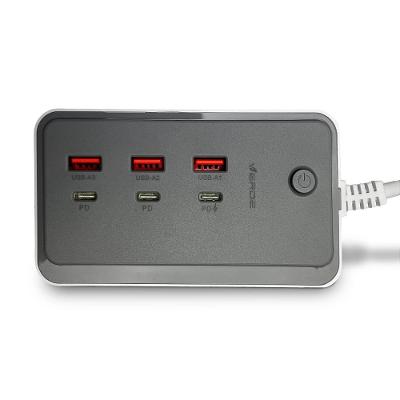 Adaptador USB-A + Type C - 3 Portas - Branco - Verde