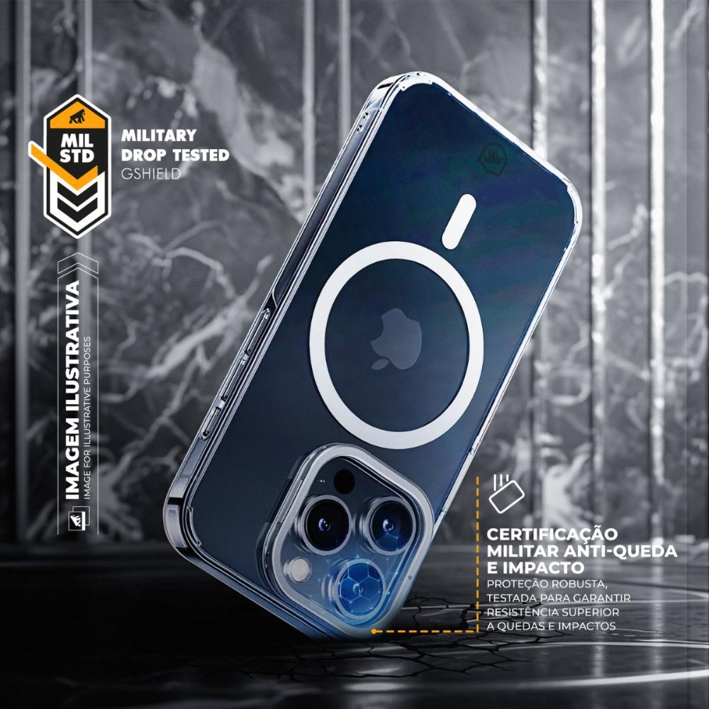 Capa case capinha para iPhone 16 Pro - MagSafe Crystal Armor Stand - NÃO AMARELA - Gshield - 5