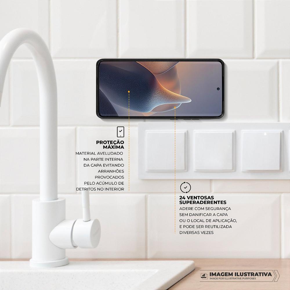 Kit Capa case capinha Silicon Veloz para  Realme 9 5G +  Ventosa - Preta - Gshield - 2