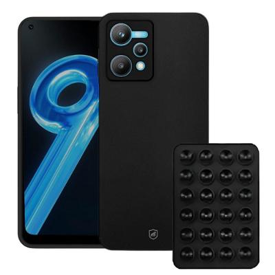 Kit Capa case capinha Silicon Veloz para  Realme 9 5G +  Ventosa - Preta - Gshield