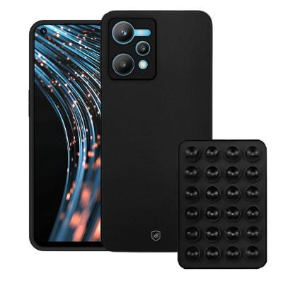Kit Capa case capinha Silicon Veloz para  Realme V25 +  Ventosa - Preta - Gshield