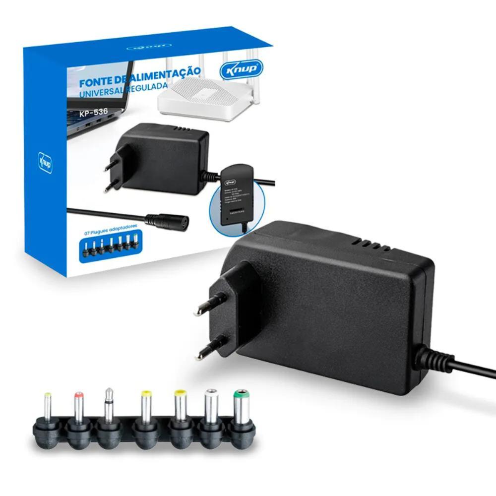 Fonte de Alimentação Universal para Notebook 3-12V com 7 plugs - KNUP - 1