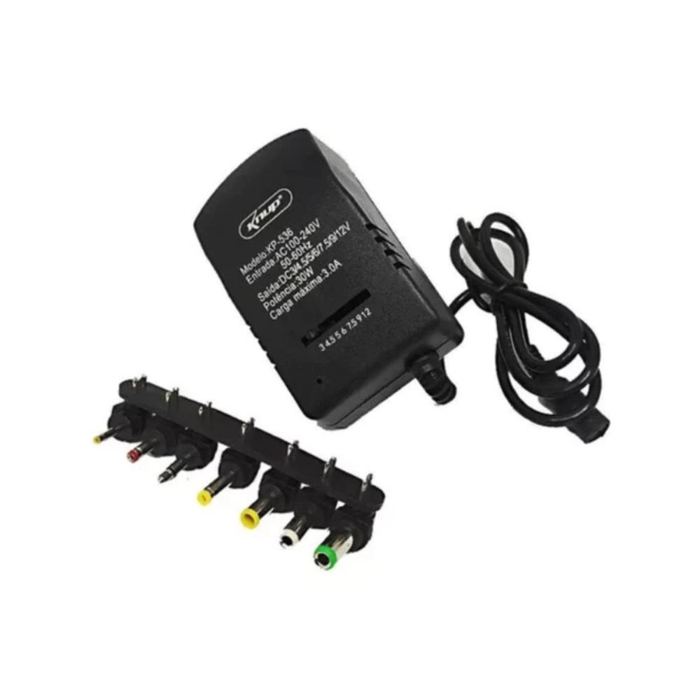 Fonte de Alimentação Universal para Notebook 3-12V com 7 plugs - KNUP - 2