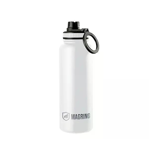 MagRing Garrafa Térmica 540ml Aço Inox com Suporte MagSafe - Mantém Fria 24h Quente 12h - Branca - 1