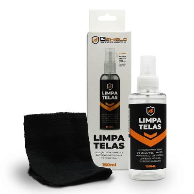 Kit Spray Bactericida Limpa Telas 150ml + Flanela Microfibra Peluciada - Celular, Notebook, TV, Tablet, Óculos - ANVISA | Grip Clean