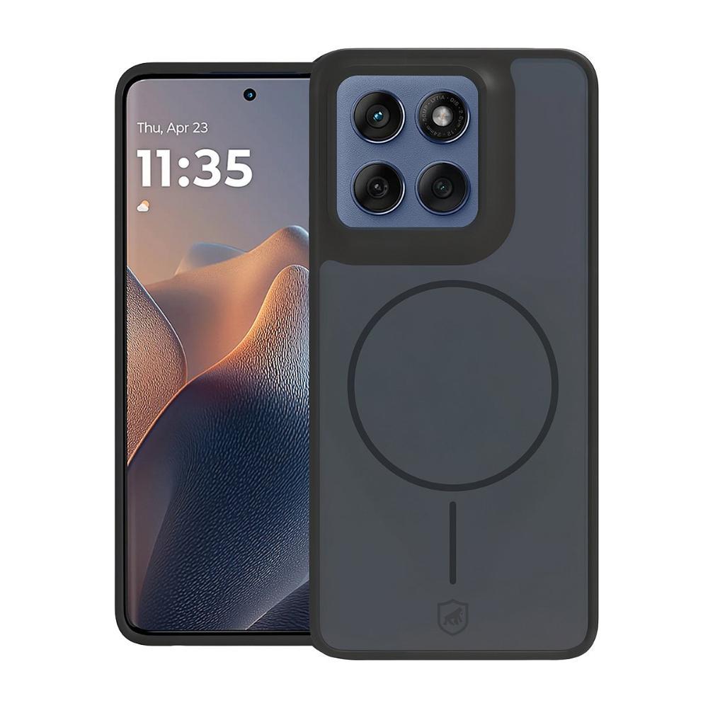 Capa case capinha para Motorola Moto Edge 60 Fusion - Magsafe Wave Fumê - Preta - Gshield - 1