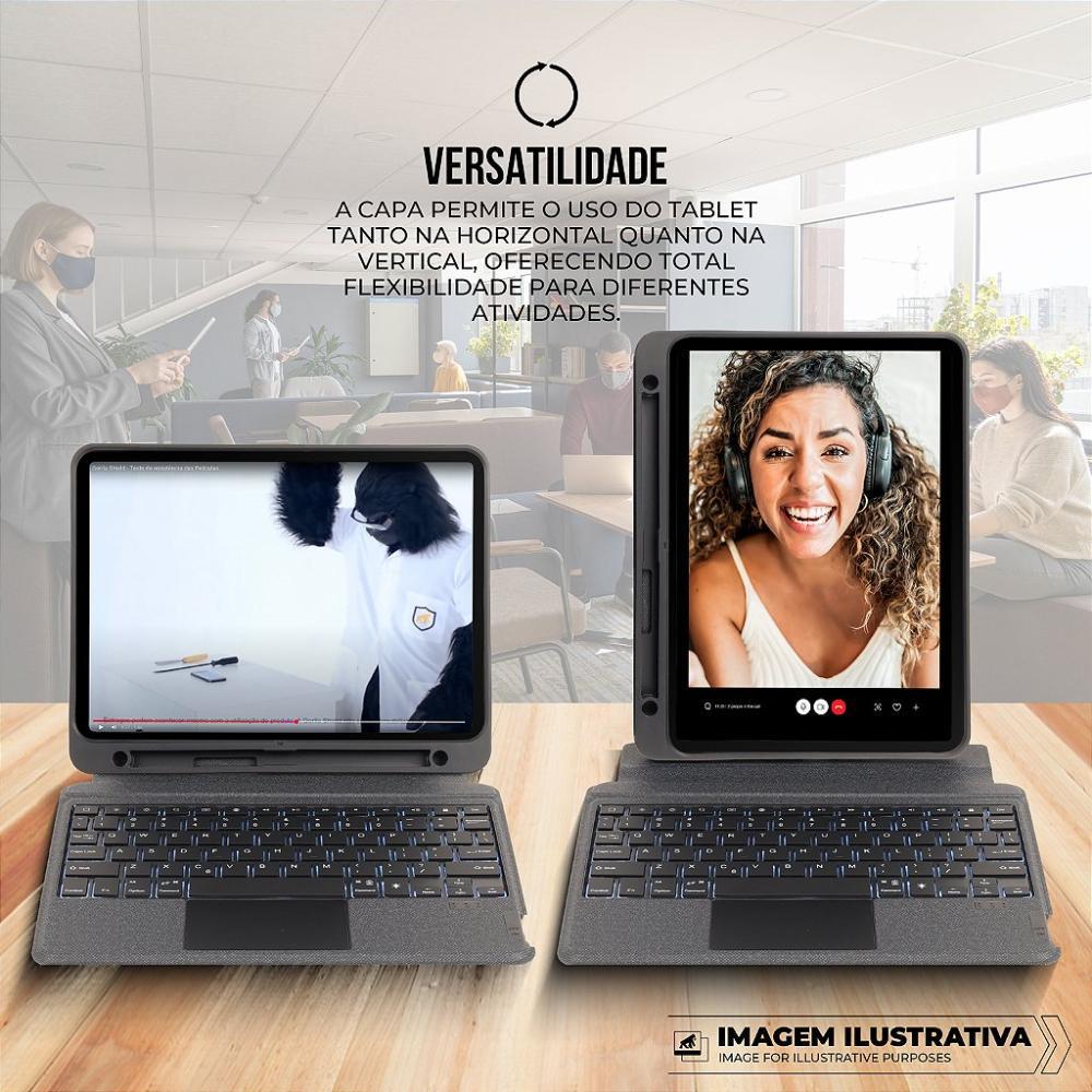 Capa case capinha para iPad de 10.9" e 11" com Teclado Touchpad, suporte - 7