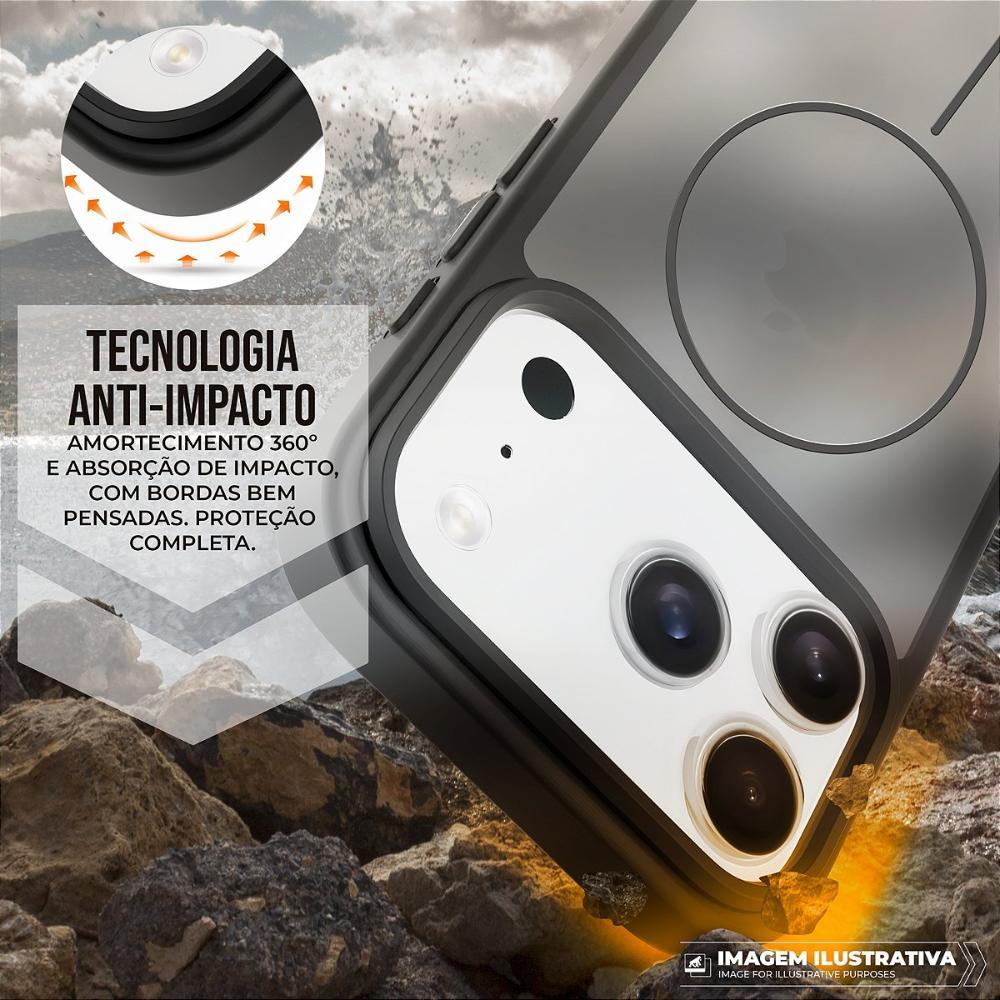 Capa case capinha para Motorola Moto Edge 60 - Magsafe Wave Fumê - Preta - Gshield - 3