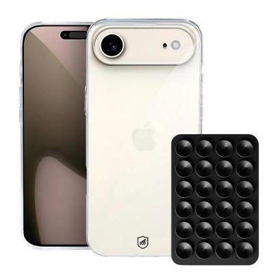 Kit Capa case capinha Crystal Slim para iphone 17 Air +  Ventosa - Preto - Gshield