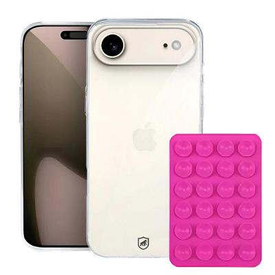 Kit Capa case capinha Crystal Slim para iphone 17 Air +  Ventosa - Rosa - Gshield