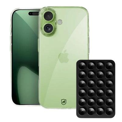 Kit Capa case capinha Crystal Slim para iPhone 17 +  Ventosa - Preto - Gshield