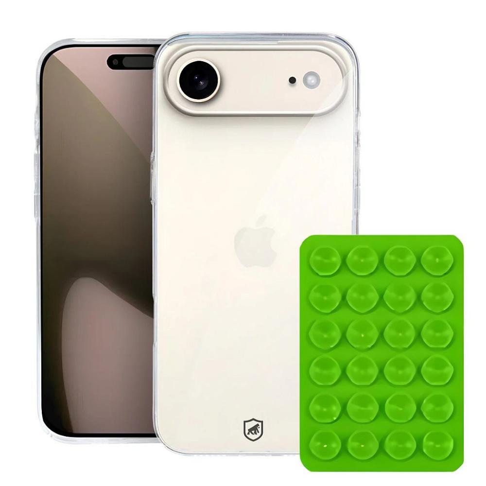Kit Capa case capinha Crystal Slim para iphone 17 Air +  Ventosa - Verde - Gshield - 1