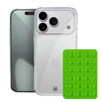 Kit Capa case capinha Crystal Slim para iPhone 17 Pro +  Ventosa - Verde - Gshield - 1