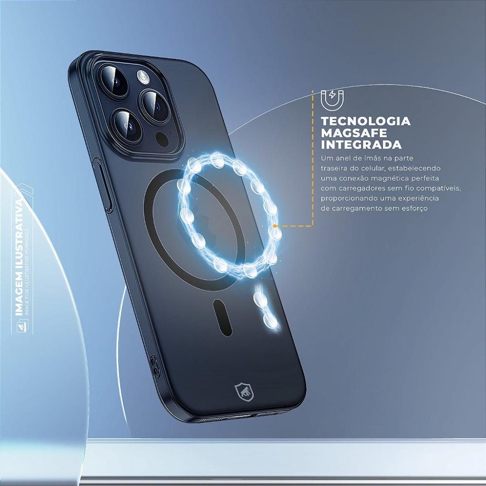 Capa case capinha para iPhone 13 - Crystal Slim Magsafe - Dark - Gshield - 3