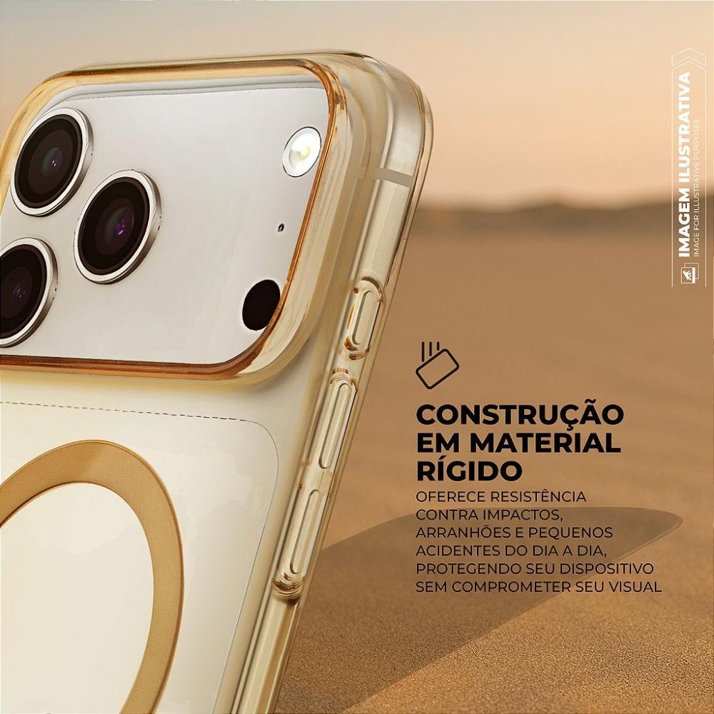 Capa case capinha para iphone 17 Pro - Magsafe Crystal Slim Cloud - NÃO AMARELA - Desert - Gshield - 3
