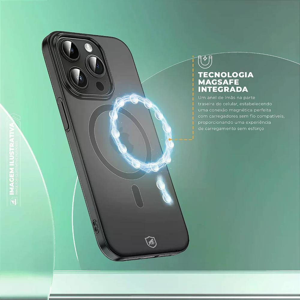 Capa case capinha para iPhone 17 Pro - Crystal Slim Magsafe - NÃO AMARELA - Titanium - Gshield - 3