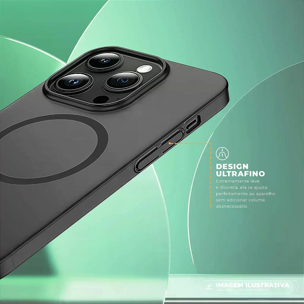 Capa case capinha para iPhone 17 Pro - Crystal Slim Magsafe - NÃO AMARELA - Titanium - Gshield - 6