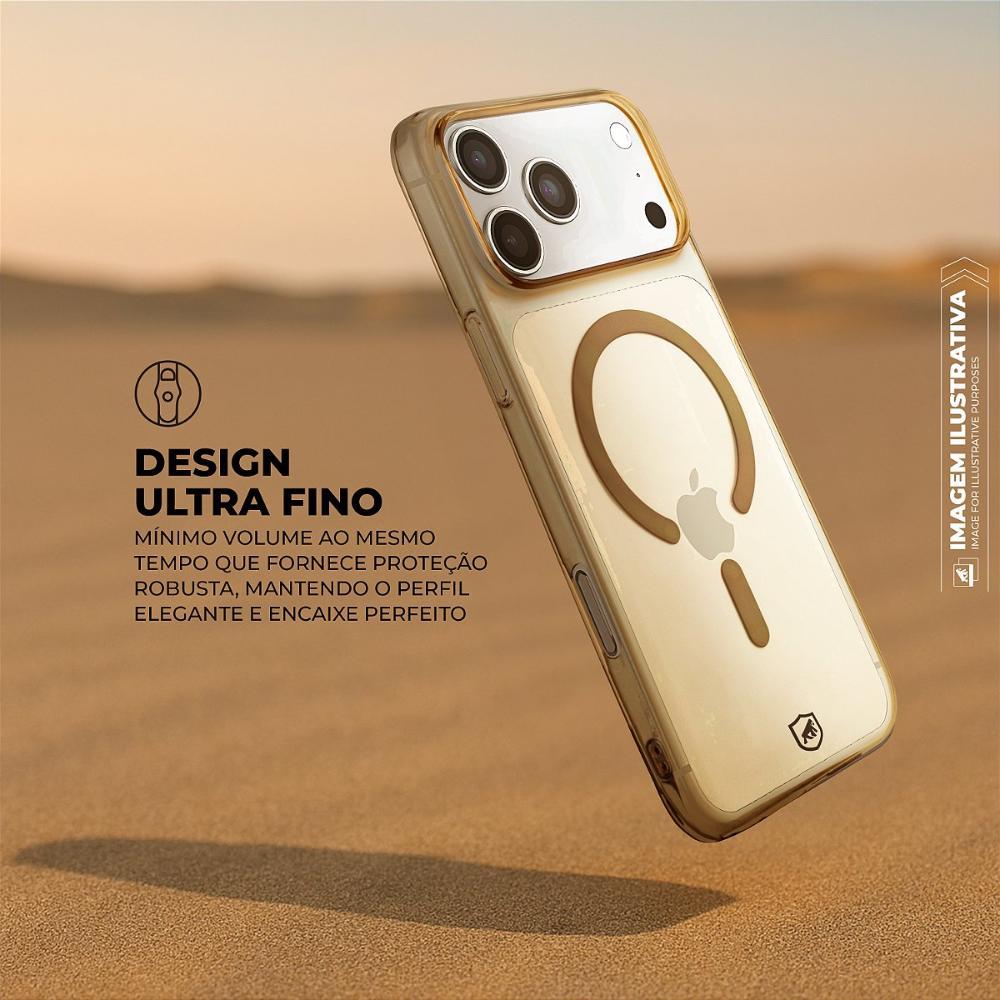 Capa case capinha para iPhone 17 Pro Max - Crystal Slim Magsafe - NÃO AMARELA - Desert - Gshield - 3