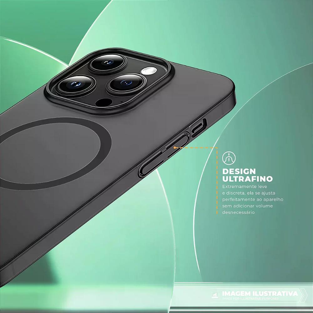 Capa case capinha para iPhone 17 Pro Max - Crystal Slim Magsafe - NÃO AMARELA - Titanium - Gshield - 6