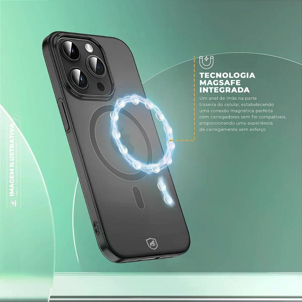 Capa case capinha para iPhone 17 - Crystal Slim Magsafe - NÃO AMARELA - Titanium - Gshield - 3
