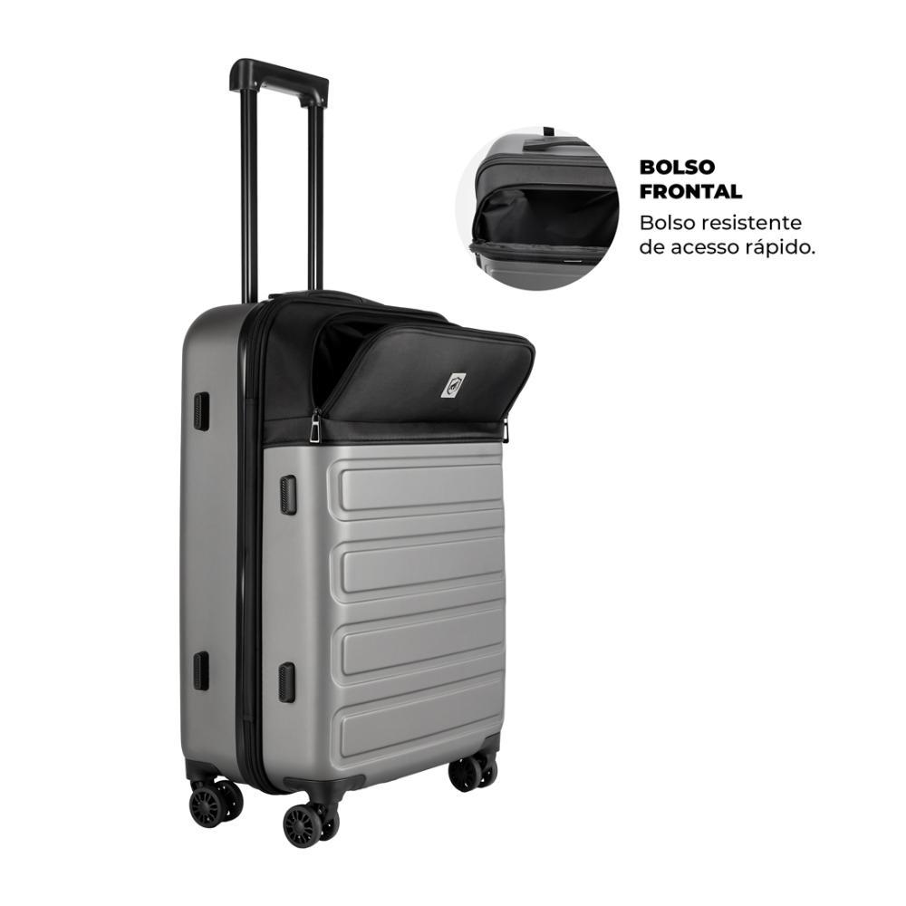 Mala de Viagem Armor - Para Despachar - Gshield + Balança Digital Portátil para Bagagem - Verde - 6